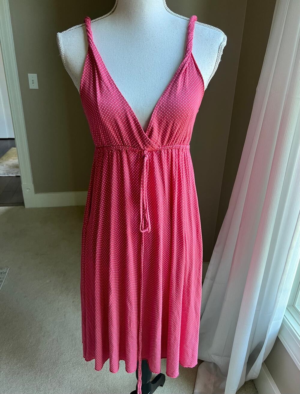 Gap pink & white polka dot summer dress size S